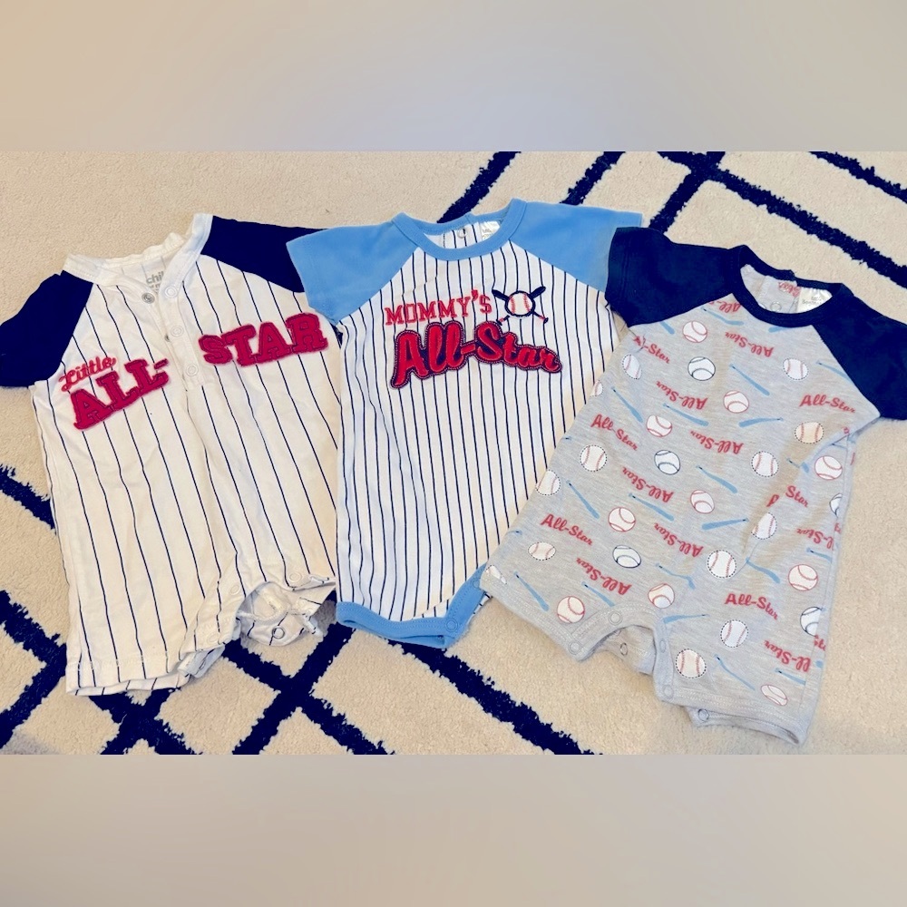Baseball baby boy onesie bundle! From Carters + Little Beginnings